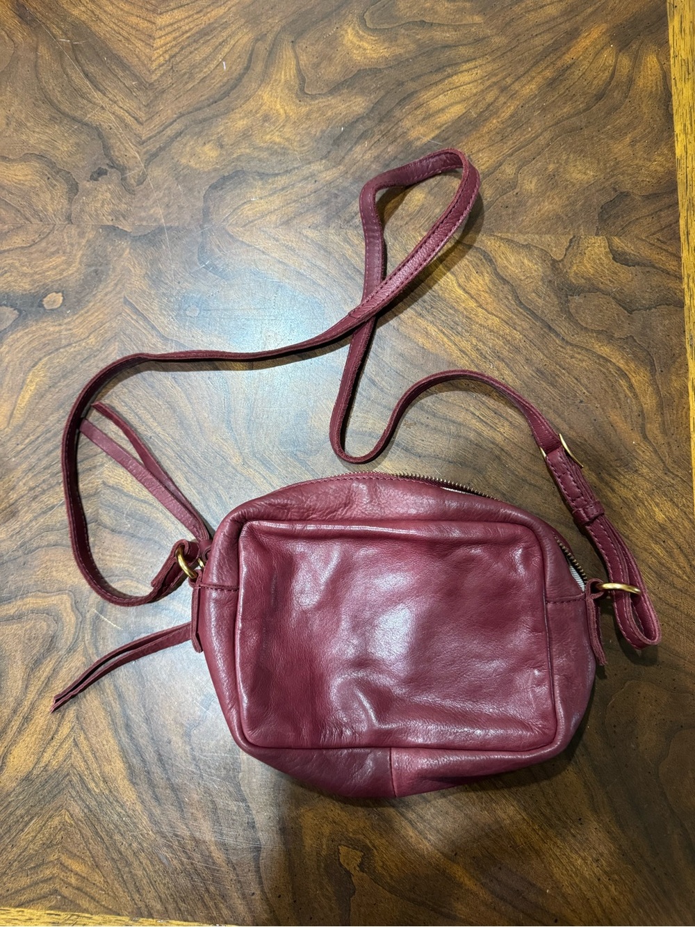 margot Burgundy Leather Crossbody Bag